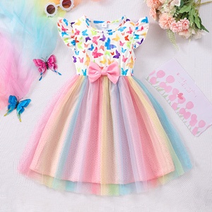 Wholesale Girls Chiffon Rainbow Dress Eco-Friendly Chiffon Material |  Alibaba.com