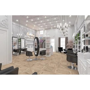 Custom Hair Salon Mirror Station Interior Design Furniture for Modern Barber Shop with LED Lighting commercial store decoration - Product Image 1