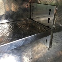 Boîte à outils en tôle diamantée 1800 mm x 800 mm |   Coffre de rangement pour remorque en aluminium poli, verrouillable, robuste