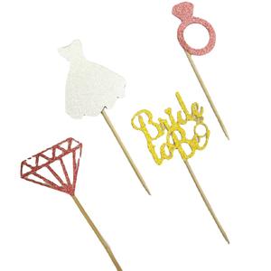 Décorations de gâteau de mariage pour la future mariée, topper avec motif de robe, enterrement de vie de jeune fille, fête de pâtisserie, décoration de cuisine amusante, idée cadeau - Product Image 3