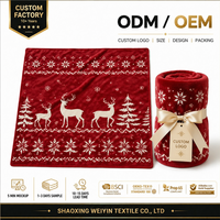 Couverture en flanelle de Noël personnalisée en gros, couvertures polaires douces et moelleuses personnalisées pour les cadeaux d'entreprise