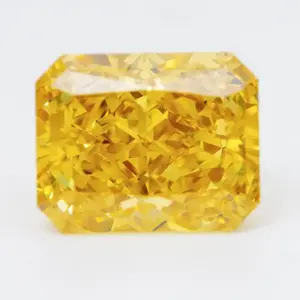 Wholesale yellow crushed ice cut octangle machine cut synthetic cubic zirconia