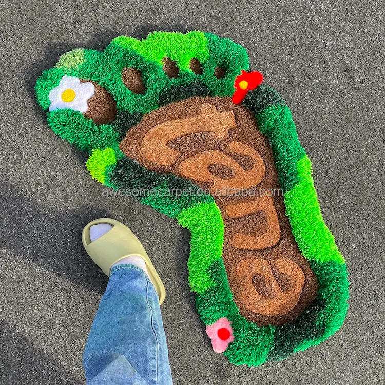 Alfombra personalizada 3D con forma de animal, alfombrilla de diseño de forma Irregular/Alfombras de área de dibujos animados, alfombras hechas a mano personalizadas con dibujos animados