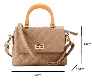 Thời trang <span class=keywords><strong>Lady</strong></span> bông Vai Túi Xách với gỗ xử lý chất lượng Brown PU da kim cương Womens cross-cơ thể túi - Product Image 6