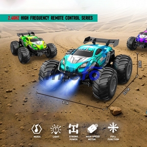 รถบั๊กกี้อัลลอย RC แบบชาร์จไฟได้รีโมทคอนโทรลรถปีนเขาไฟฟ้าพร้อมไฟรวมถึงสาย USB - Product Image 4