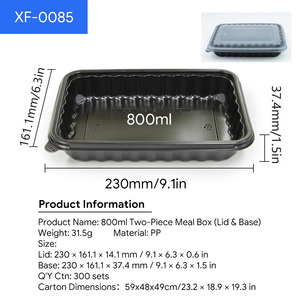 Conteneur alimentaire à compartiment unique en PP, adapté au micro-ondes, avec couvercle, pour les collations à emporter - Product Image 2