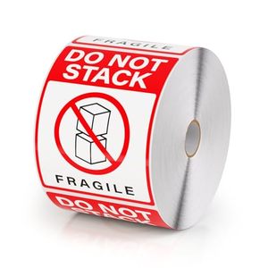 Autocollants d'avertissement fragiles à grands caractères, étiquettes autocollantes rouges pour cartons d'expédition, boîtes de déménagement et protection des emballages de fret - Product Image 2