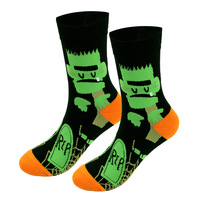 Chaussettes tendance pour couples, style décontracté, chaudes, absorbantes et désodorisantes, motif tête de citrouille amusante, pour l'automne et l'hiver