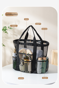 <span class=keywords><strong>Sac</strong></span> de piscine étanche de grande capacité Shopping en plein air Voyage Vocation Natation Multipockets Summer Tote Mesh Beach Bag Women - Product Image 5