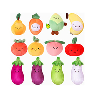 Ensemble de Fruits et légumes en peluche sur mesure, doux et coloré, en peluche, Fruits et légumes, escouade, belle herbe, carotte, pêche, Orange, Ban