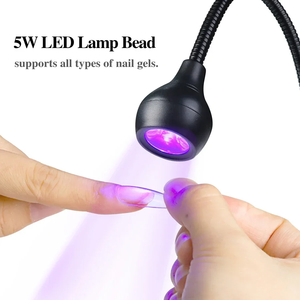 Lámpara UV LED de escritorio con cuello de cisne flexible, 395nm, para curado de pegamento de uñas, <span class=keywords><strong>luz</strong></span> <span class=keywords><strong>ultravioleta</strong></span> púrpura para uso <span class=keywords><strong>en</strong></span> oficina - Product Image 1