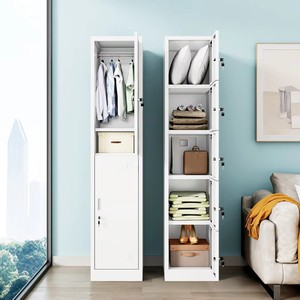 ארון אחסון אנכי מפלדה עם 2 דלתות לעובדים, לחדר הלבשה - מודרני, עמיד, ניתן לנעילה ונייד - Product Image 3