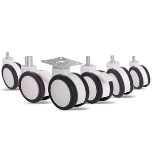 Roulettes de lit médical 100 mm avec tige M12, en polyuréthane, pivotantes à 360 degrés, robustes, pour lits d'hôpital et meubles - Product Image 1