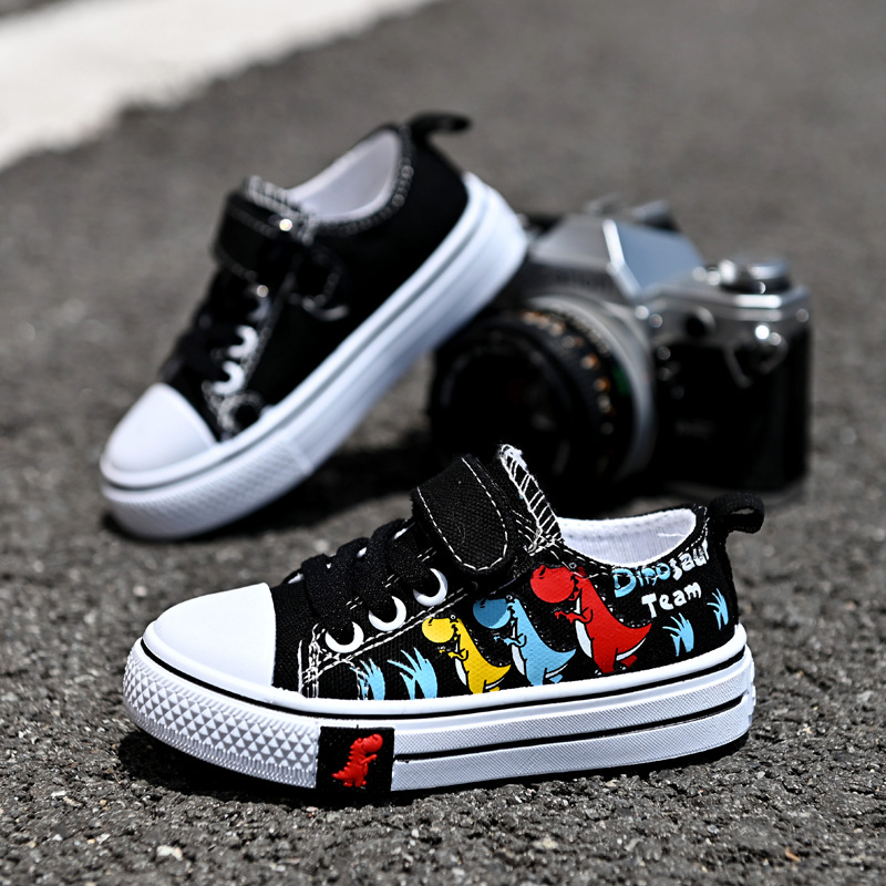 New Leather Rubber Shoes For Boys Girls Lightweight Canvas Shoes Athletic Running Classic Adjustable Strap Sneakers