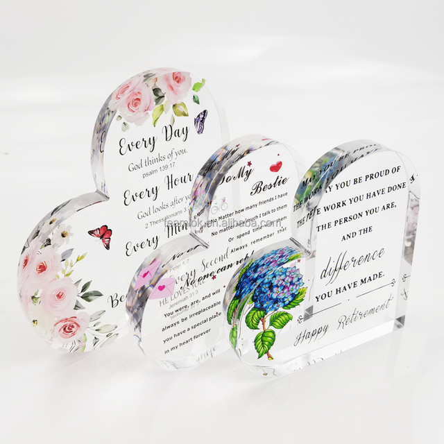 UV Printing Heart-shaped Picture Frame Valentine's Day Photo Frame Exquisite Rose Photo Frame Hot Sale Acrylic Plastic 4 Color