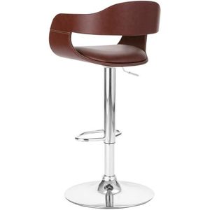 Contemporary Luxury Faux Leather Swivel <b>Adjustable</b> Barstool with Padded Seat Back Metal Base Lightweight for Home <b>Bar</b> Hotel Use - Product Image 4