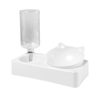 Distributeur d'eau automatique pour animaux de compagnie et bol à boire deux-en-un pour chat/chien avec alimentation automatique