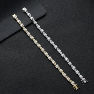 Pulsera de tenis cuadrada y redonda combinable, de cobre con incrustaciones de circonio, estilo hip-hop, y collar de moda Tanjing Lijing - Product Image 2