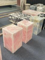 Dalles d'agate rose naturelle personnalisées, îlots de cuisine rétroéclairés, éviers en marbre et vanités Panneau mural Carreaux de sol Carrelage Panneau de dalle