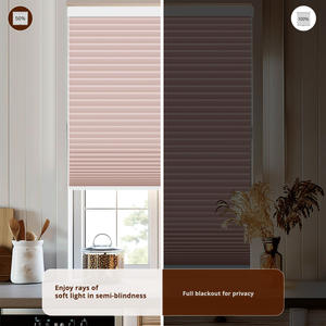 Rideaux aveugles électriques intelligents en nid d'abeille Conception de tissu à rouleaux intégrés pour tissu uni à <span class=keywords><strong>motif</strong></span> de fenêtre française - Product Image 5