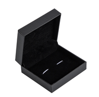 Fabricant personnalisé impression logo luxe noir bijoux cadeau bracelet emballage bouton de manchette boîte avec insert en velours