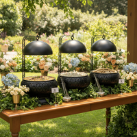 Plats de service de luxe en acier inoxydable, capacité 9L, chauffage à l'alcool/au carburant, pour traiteur, buffet, restaurant, hôtel, fête, chauffe-plats