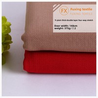 Tissu de costume TR de haute qualité à double tissage, 65% polyester, 32% rayonne, 3% stretch, teinture unie, respirant, toucher doux, 375 g/m²