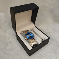 Ensemble cadeau Poedagar 930 & bracelet chaîne & boîte, montres à quartz pour hommes au design simple, boîte cadeau exquise, choix idéal pour la fête des pères
