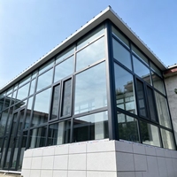 Fenêtre à battant vertical insonorisée en alliage d'aluminium avec double vitrage trempé pour usage extérieur (maison/villa)