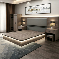 Meubles de chambre à coucher pour hôtel 5 étoiles, lit king-size, style minimaliste moderne, bois massif, qualité commerciale, résistant au feu, Eastmate EMT-R2601, durable