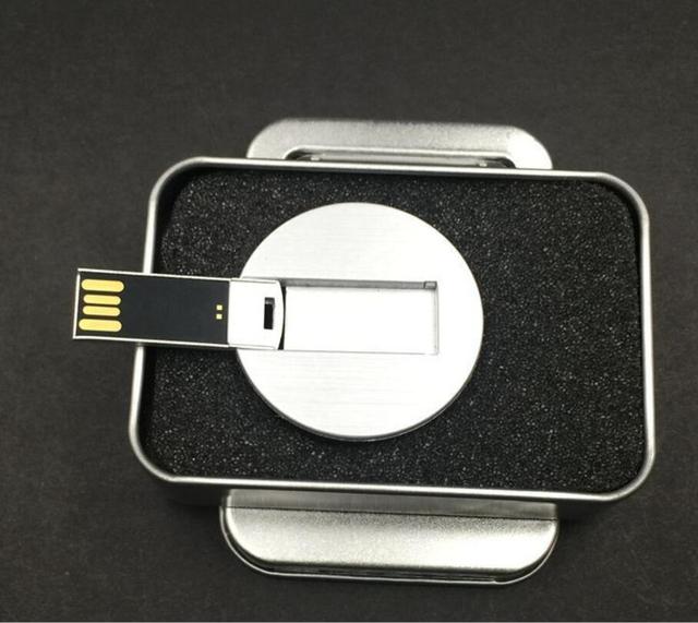 Custom Logo Printed Credit Card USB Flash Drive Round Circle Custom USB Flash Drive Mini Pendrive Promotional Gift Usb Stick