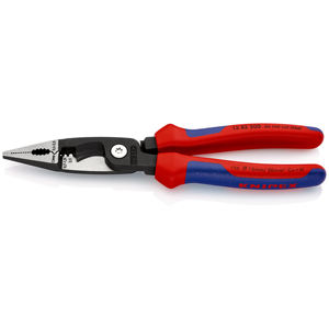 KNIPEX 13 82 200 SB Alicates para instalaciones eléctricas con mangos multicomponentes negros 200 mm - Product Image 1