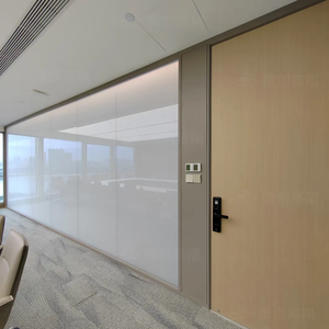 Pared divisoria <span class=keywords><strong>de</strong></span> rejilla <span class=keywords><strong>de</strong></span> <span class=keywords><strong>vidrio</strong></span> doble <span class=keywords><strong>de</strong></span> diseño moderno para oficina o Villa Pantalla <span class=keywords><strong>de</strong></span> partición alta insonorizada <span class=keywords><strong>de</strong></span> aleación <span class=keywords><strong>de</strong></span> aluminio templado - Product Image 2