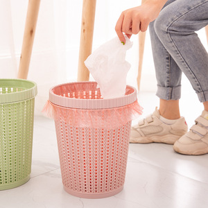 Cylindrical <b>Waste</b> <b>Bin</b> With Perforated Design For Indoor Use Kitchen Trash Can With Bag Holder And Pressure Ring - Product Image 1