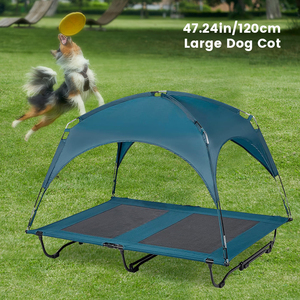Cama para perros elevada de refrigeración portátil para exteriores con tienda extraíble para acampar, senderismo, viajes a la playa, cómodo lugar de descanso para mascotas - Product Image 4