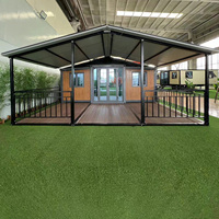 Maison conteneur extensible de 40 pieds avec terrasse extérieure, résistante aux intempéries, pour usage résidentiel moderne, bureaux et villas