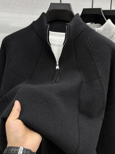 Sweat-shirt polaire personnalisé pour <span class=keywords><strong>homme</strong></span>, col roulé, demi-zip, quart-zip, coupe oversize, épaules tombantes, uni, idéal pour l'<span class=keywords><strong>hiver</strong></span> - Product Image 4