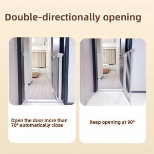 Cierre de botón para puerta de perro interior/exterior extra ancho, vallas de hierro de acero plegables para mascotas, escaleras de pie, patrón de animales para perros - Product Image 4