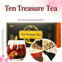 Set Teh Bunga Ginseng Sepuluh Potong, Seduhan Dingin Buatan Tangan 150g, Kotak Hadiah Tongxintang