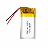 Batterie Lipo rechargeable de petite taille OEM ODM 80 mAh 501220 351623 3,7 V 80 mAh avec carte de protection et fils