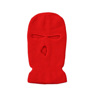 Vente en gros de balaclavas en tricot à 3 trous pour l'hiver, logo personnalisé brodé, masque facial, chapeau pour homme, ski en plein air, cyclisme, chapeau en tricot chaud