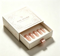 Boîte d'emballage écologique en gros, boîte cadeau en carton, tiroir en carton, boîte en carton personnalisée avec logo pour kits de faux ongles à presser