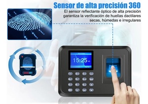 Time <strong>Clock</strong> - Fingerprint Time <strong>Clocks</strong> for Employees Small Business Automatic <strong>Calculate</strong> Working Hours and Deduct Lunch Time - Product Image 3