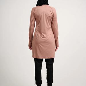 ชุดออกกำลังกายมุสลิมสำหรับผู้หญิง สไตล์สปอร์ตมุสลิม ผ้าเนื้อนุ่ม สีชมพูวินเทจ - Product Image 3