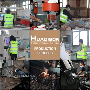 Conjunto de Suportes de Buffet Huadison em Aço Inoxidável Martelé para Bolos e Alimentos – Expositor de Buffet de Luxo - Product Image 6