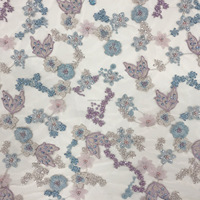 Tissu en dentelle de tulle 100 % polyester avec appliques florales 3D, broderie de perles et de paillettes pour robes de mariée, de soirée et textiles – Vente en gros