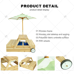 Boîte en forme de voiture de <span class=keywords><strong>sable</strong></span> en bois pour enfants, <span class=keywords><strong>bac</strong></span> <span class=keywords><strong>à</strong></span> <span class=keywords><strong>sable</strong></span> réglable en <span class=keywords><strong>hauteur</strong></span> avec auvent, fosse de jeu pour enfants avec couvercle et roues - Product Image 2