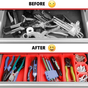 Grand coffre à outils avec roues Armoire de rangement de <span class=keywords><strong>garage</strong></span> détachable Boîte à outils robuste Boîte à outils de <span class=keywords><strong>moto</strong></span> mystère professionnelle - Product Image 4