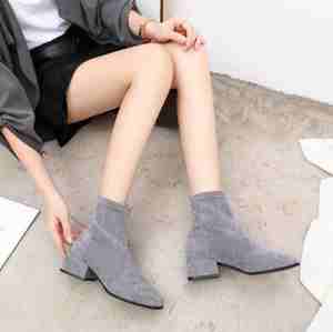 Femmina di spessore con stivali di modo di autunno e di inverno delle donne calze elastiche stivali con scarpe delle donne Britanniche - Product Image 3