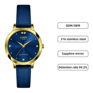 Reloj de cuarzo para mujer de cristal de zafiro de Material 316 personalizado de alta calidad, banda de cuero de moda de ciudadano diario de 33mm - Product Image 1
